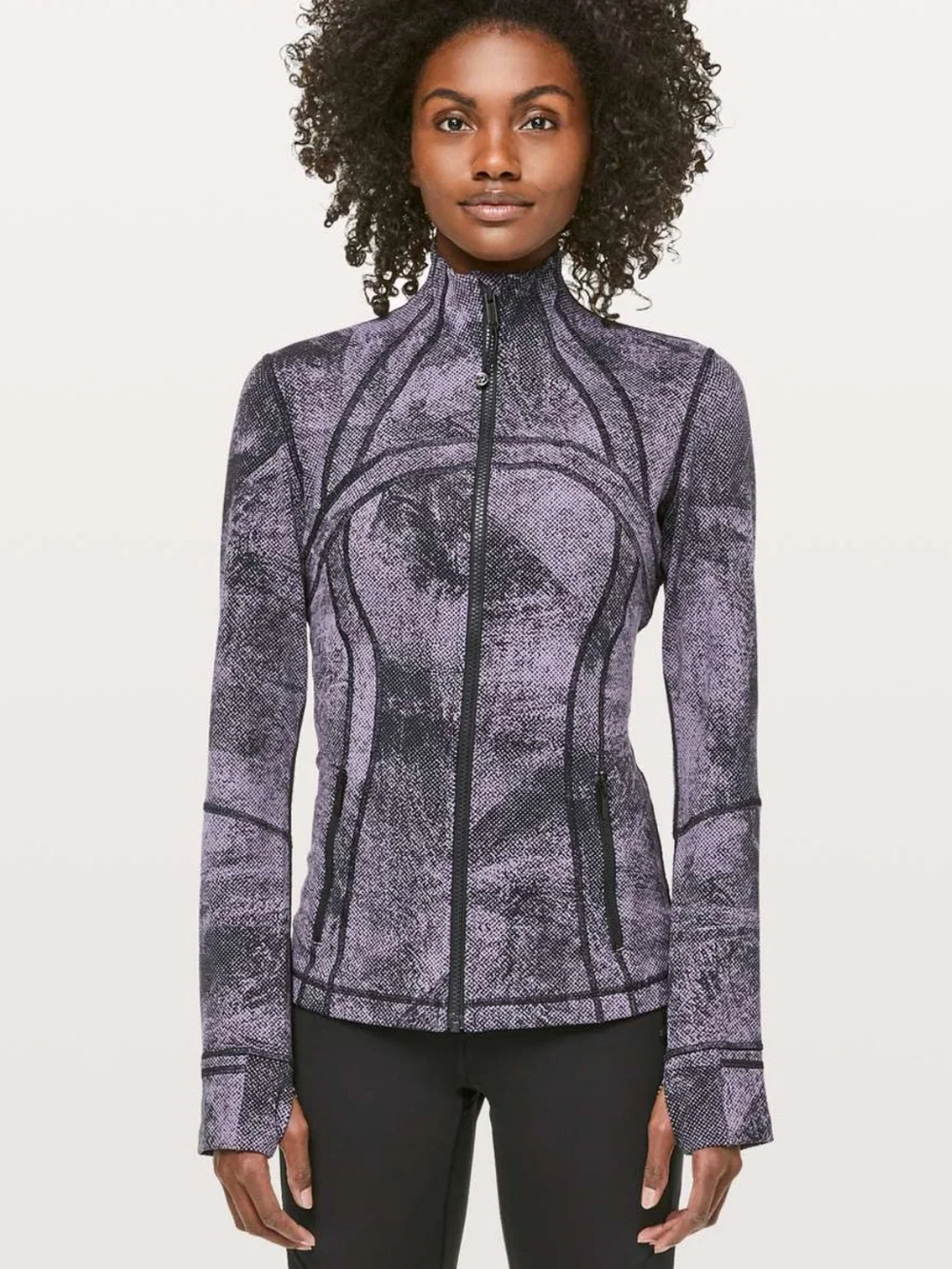 Lululemon Define Jacket Pixel Print Purple Quartz Black